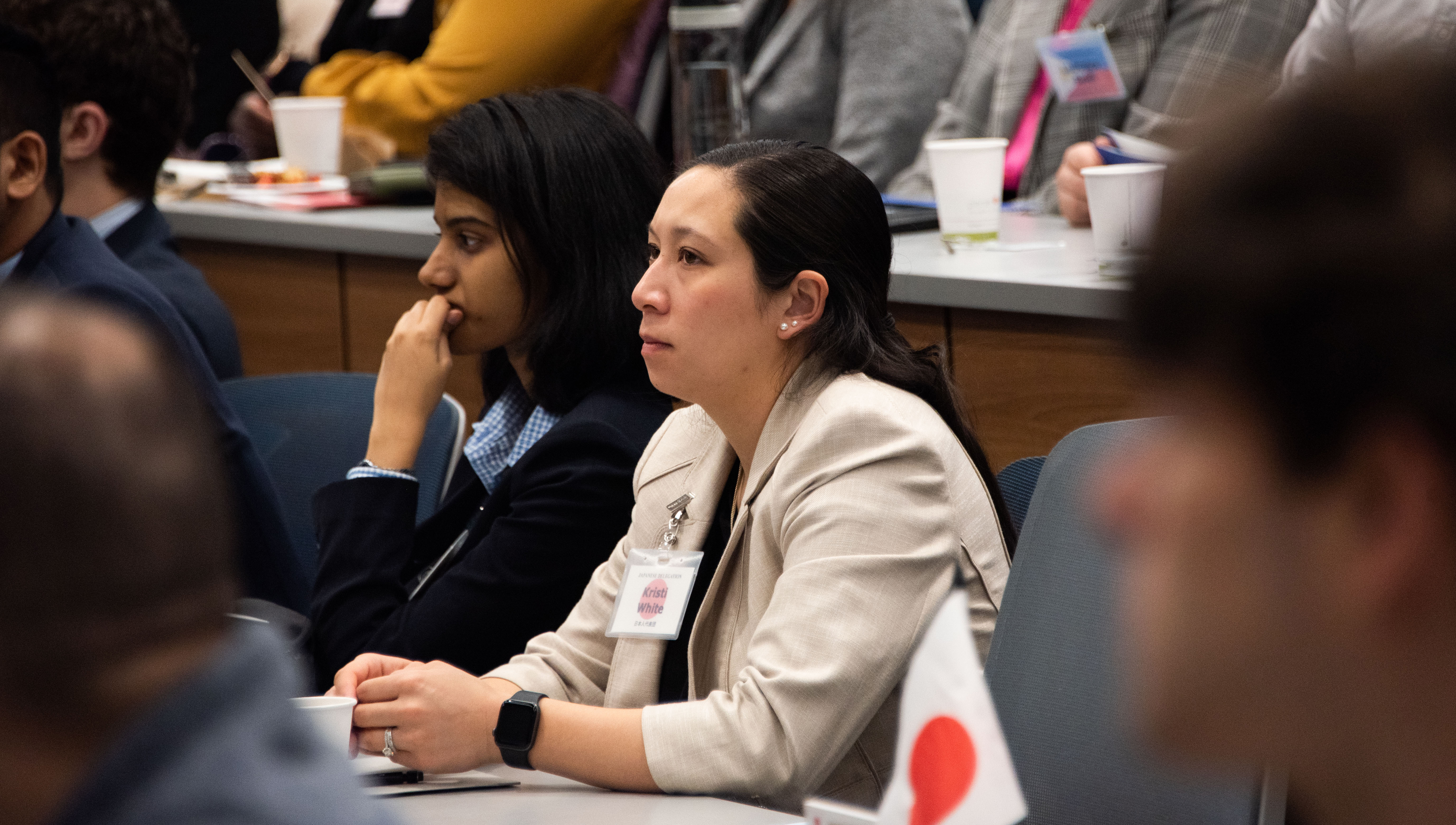 Students participate in an exercise with representatives from the U.S. Army War College.