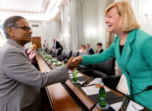 Dean Krishnan and U.S. Senator Tammy Baldwin