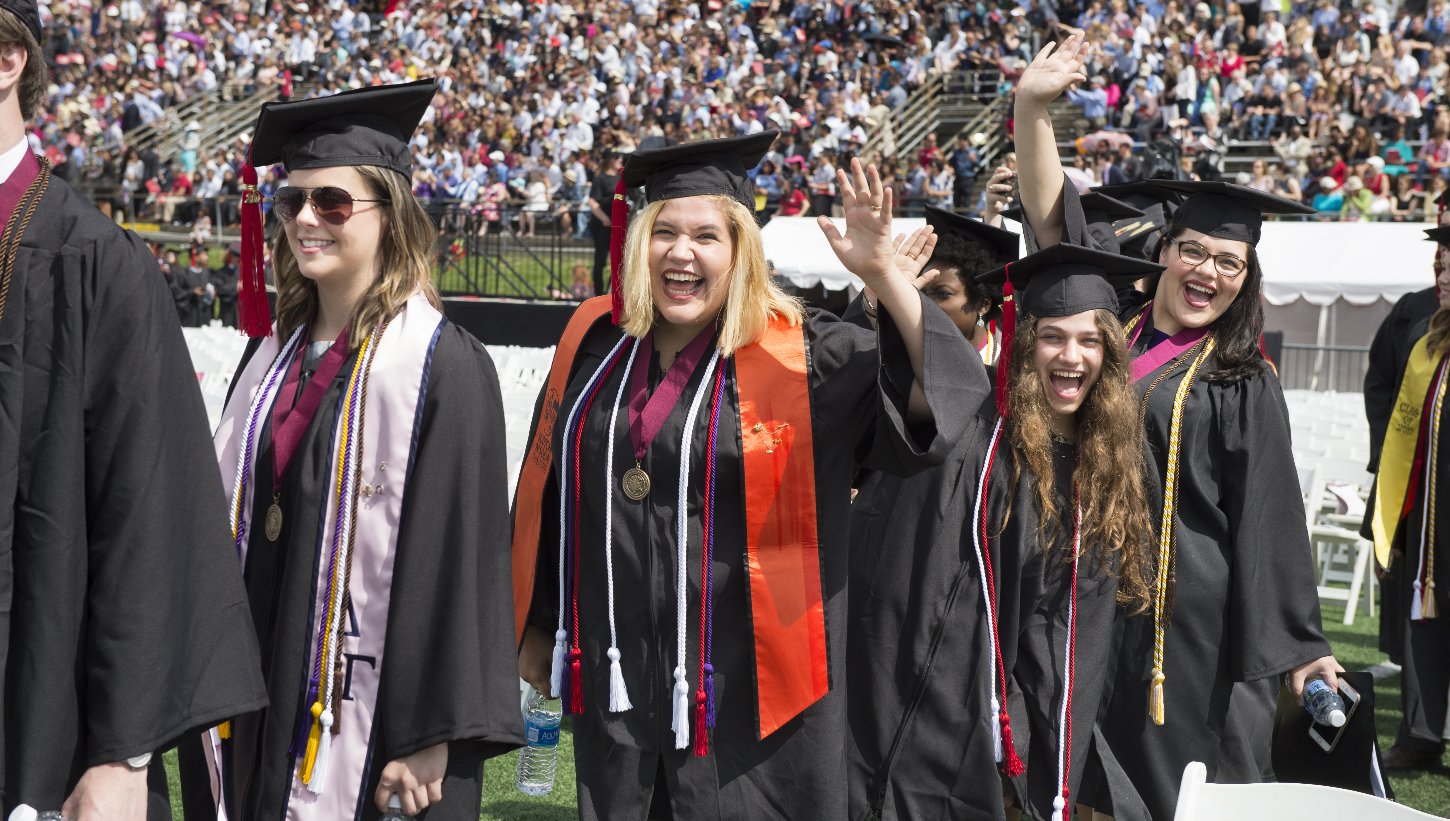 Carnegie Mellon graduates walking on Commencement day