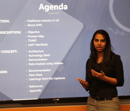 Student presents her capstone project