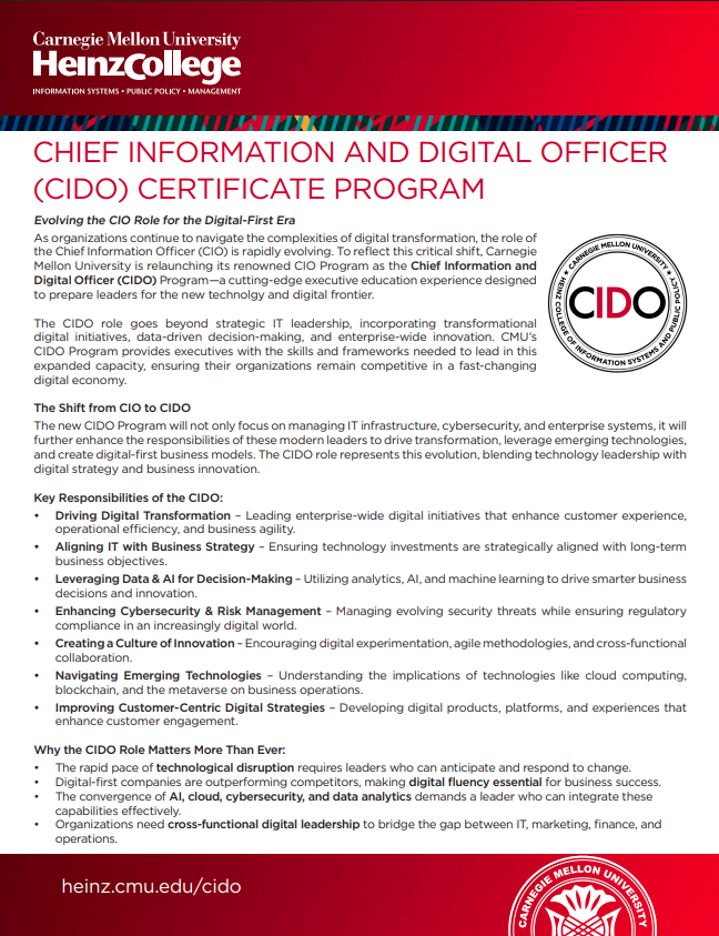 Chief Information and Digital Officer Program Brochure
