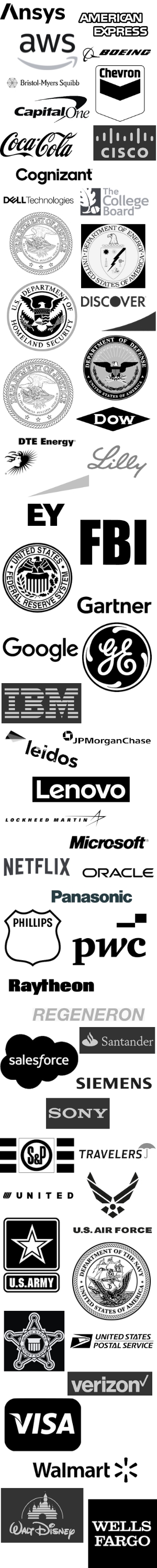 Graphic with the logos of companies who have been recent partners of the CISO program.