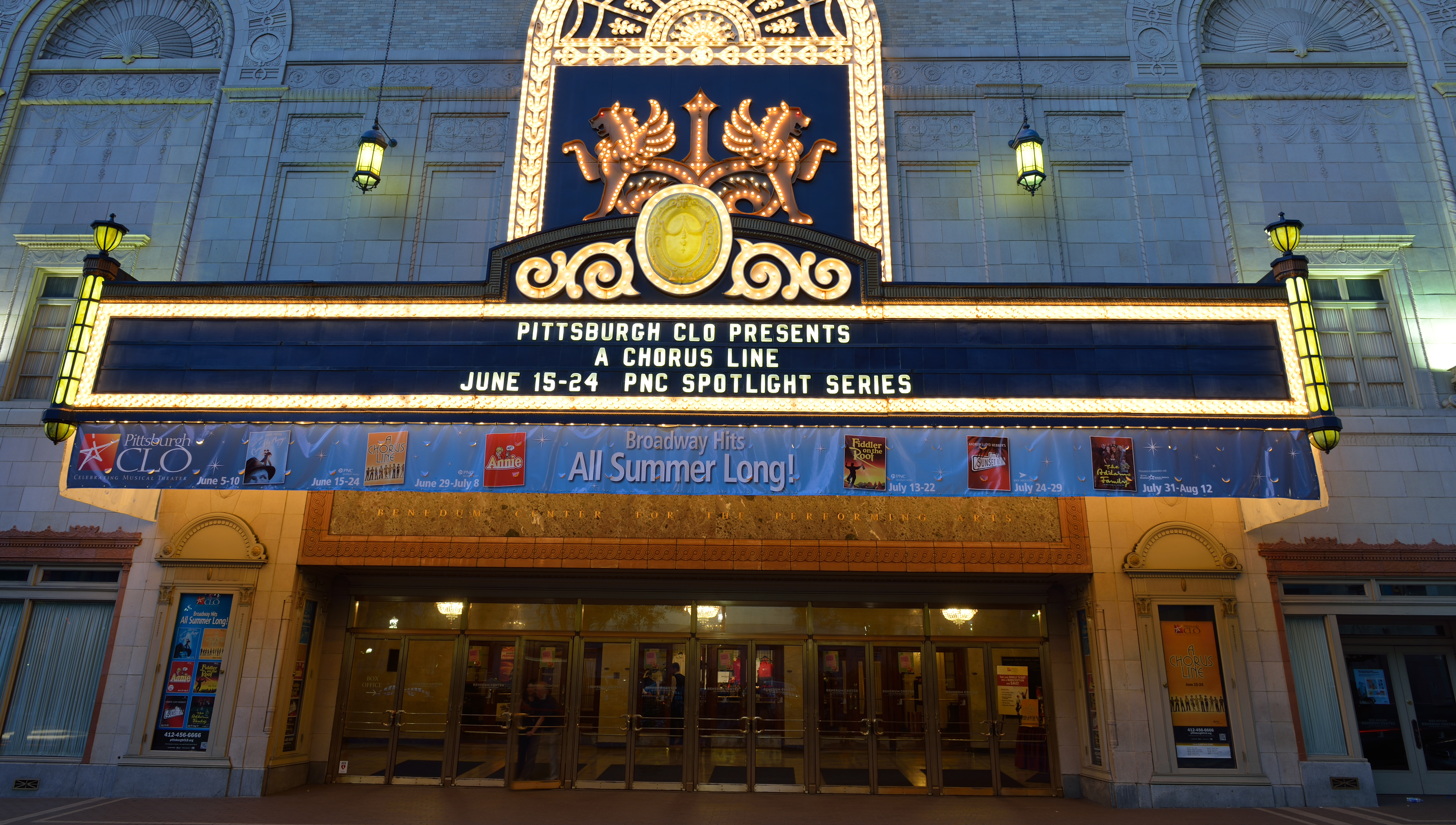 Marquee and front doors of Pittsburgh's Benedum Center