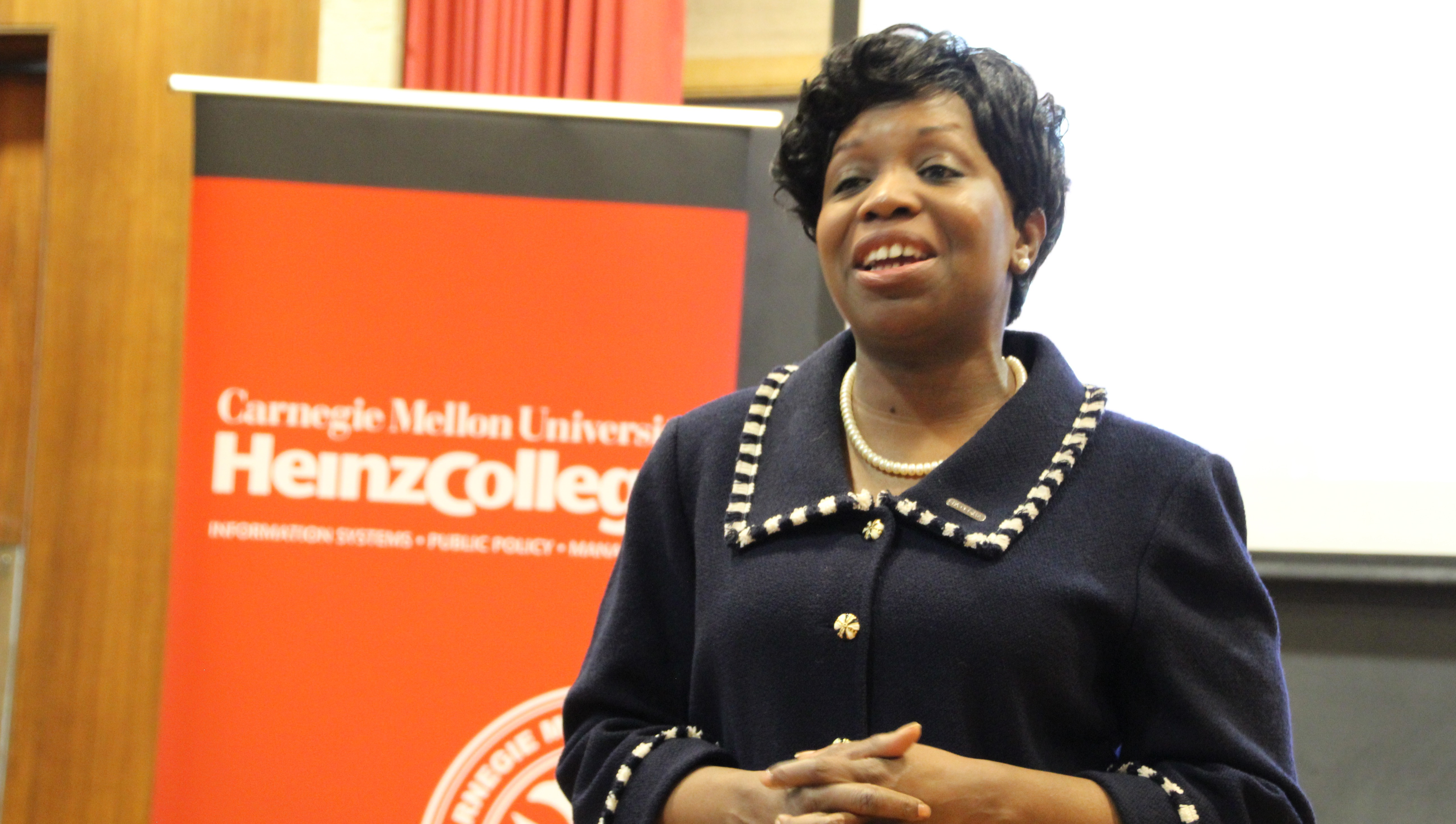 Kimberly Ellison-Taylor speaking at Heinz College