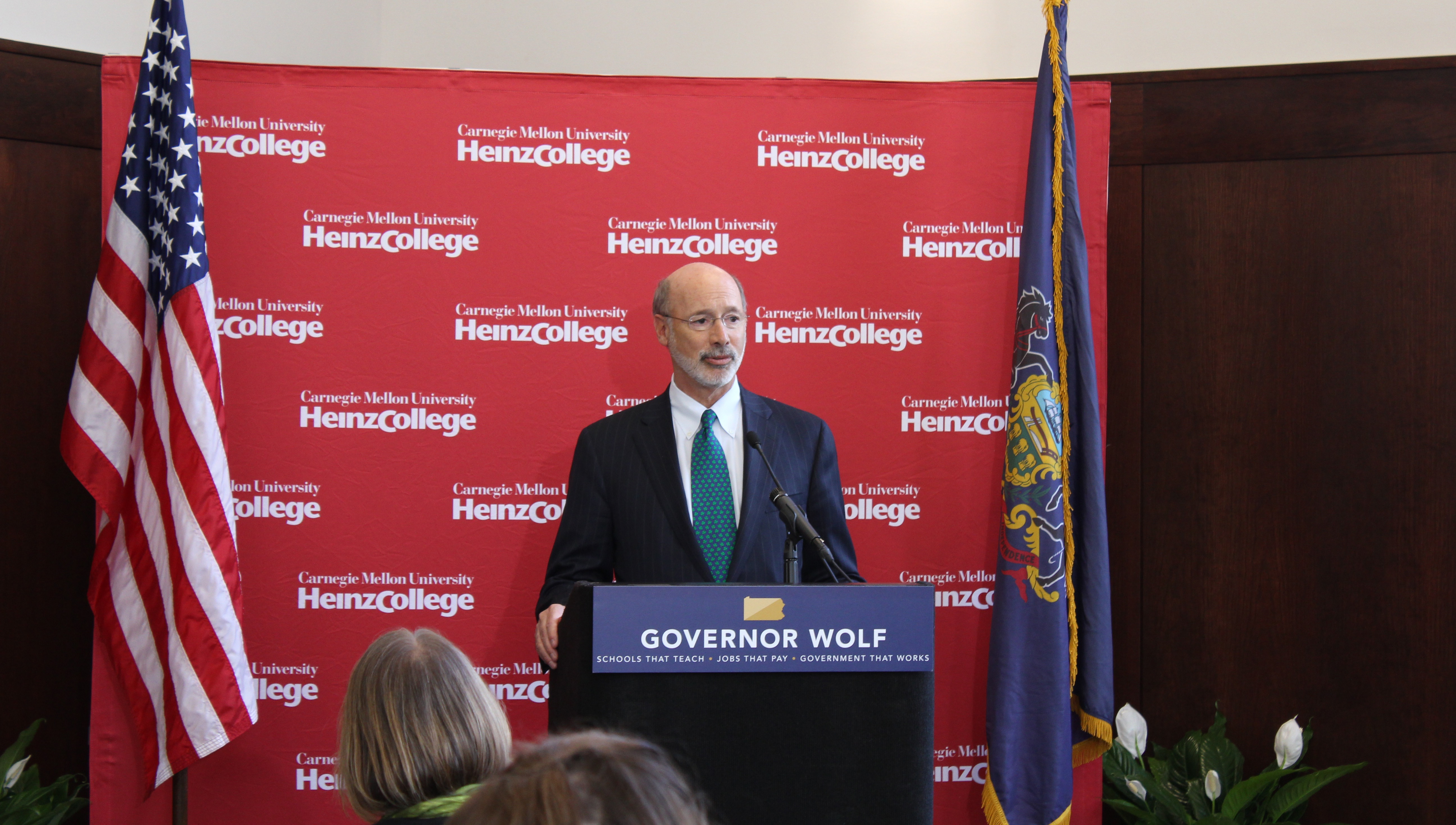 Pennsylvania Governor Tom Wolf speaking at Heinz College