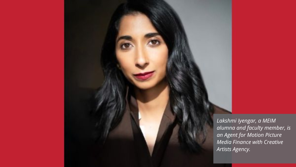 A headshot of Entertainment Industry Management alumna Lakshmi Iyengar, who is an agent for Creative Artists Agency. 