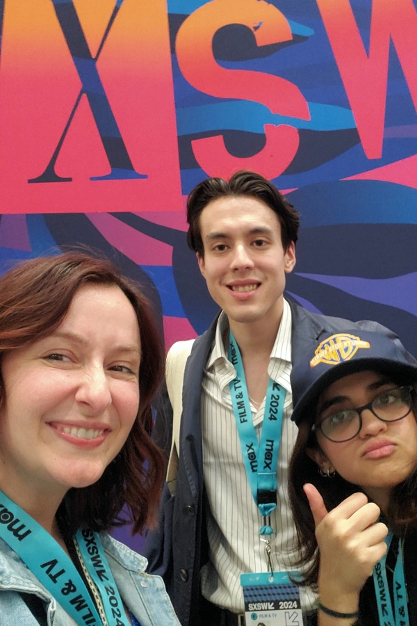 A group of students from Heinz College's entertainment management master's degree program at the South By Southwest film festival.