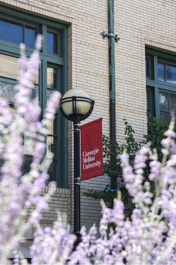 A photo of the exterior of Hamburg Hall, the home of Heinz College on Carnegie Mellon's campus.