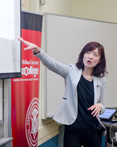 Professor Beibei Li presenting data