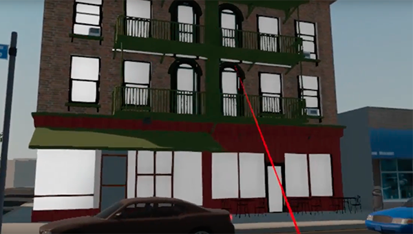 Screenshot of 3D Visualization showing a mixed use building