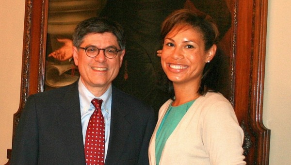 Breanna Zwart with Secretary Jacob Lew