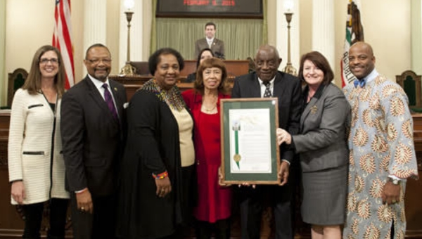 Receiving an award for activism