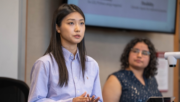 Sami Ouyang (MSPPM-DA ‘25) during the capstone presentation.