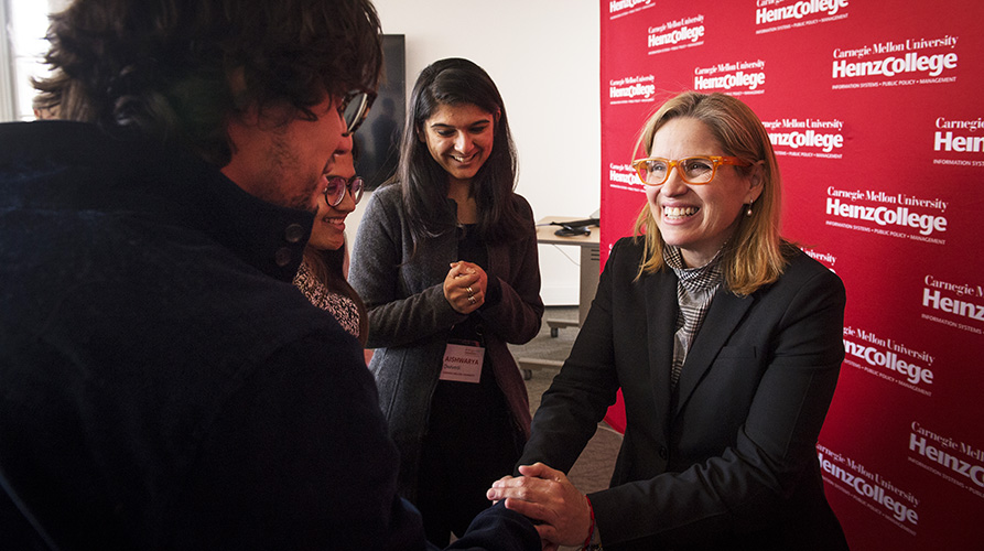 Carmen Yulin Cruz meeting with students at Heinz College