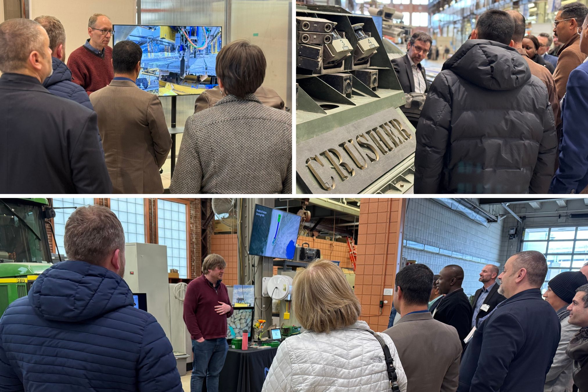 Collage featuring tour of facility.