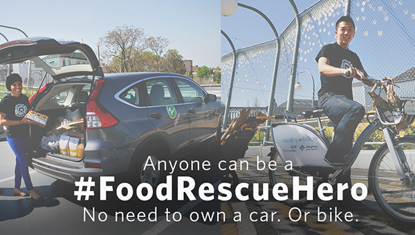 An ad showing food rescuers with a call to action