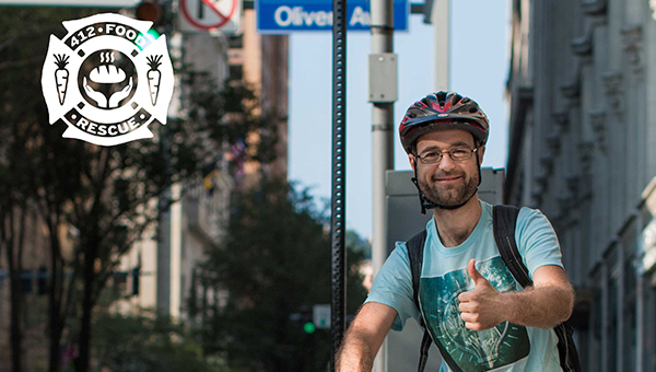 A food rescuer on his bike