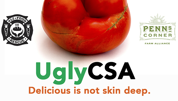 A poster for Ugly CSA, a 412 Food Rescue program