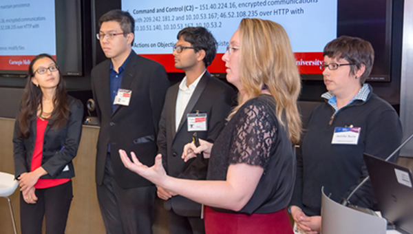 Students presenting at National Cyber Analyst Challenge