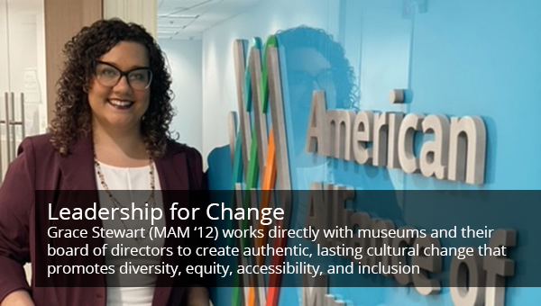 image of MAM alumna Grace Stewart at the American Alliance of Museums