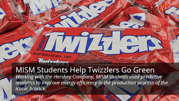 packs of Twizzlers licorice stacked up