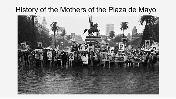 archival photo of protesters at a demonstration of Argentinas Mothers Movement