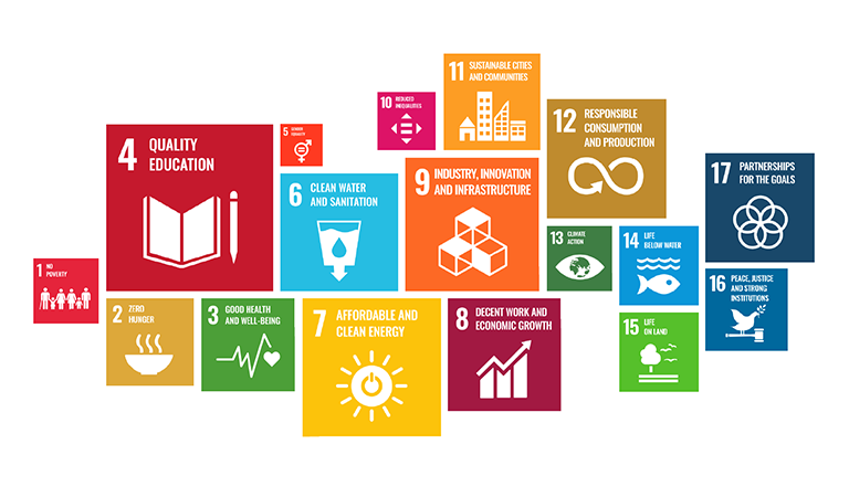 Graphic image showing icons of the sustainable development goals