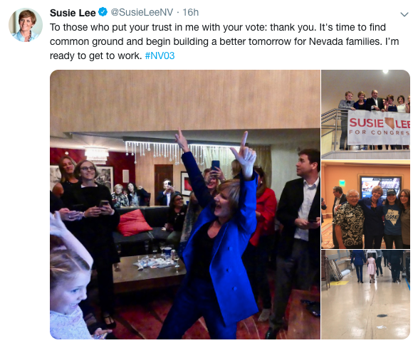 Susie Lee Victory Tweet